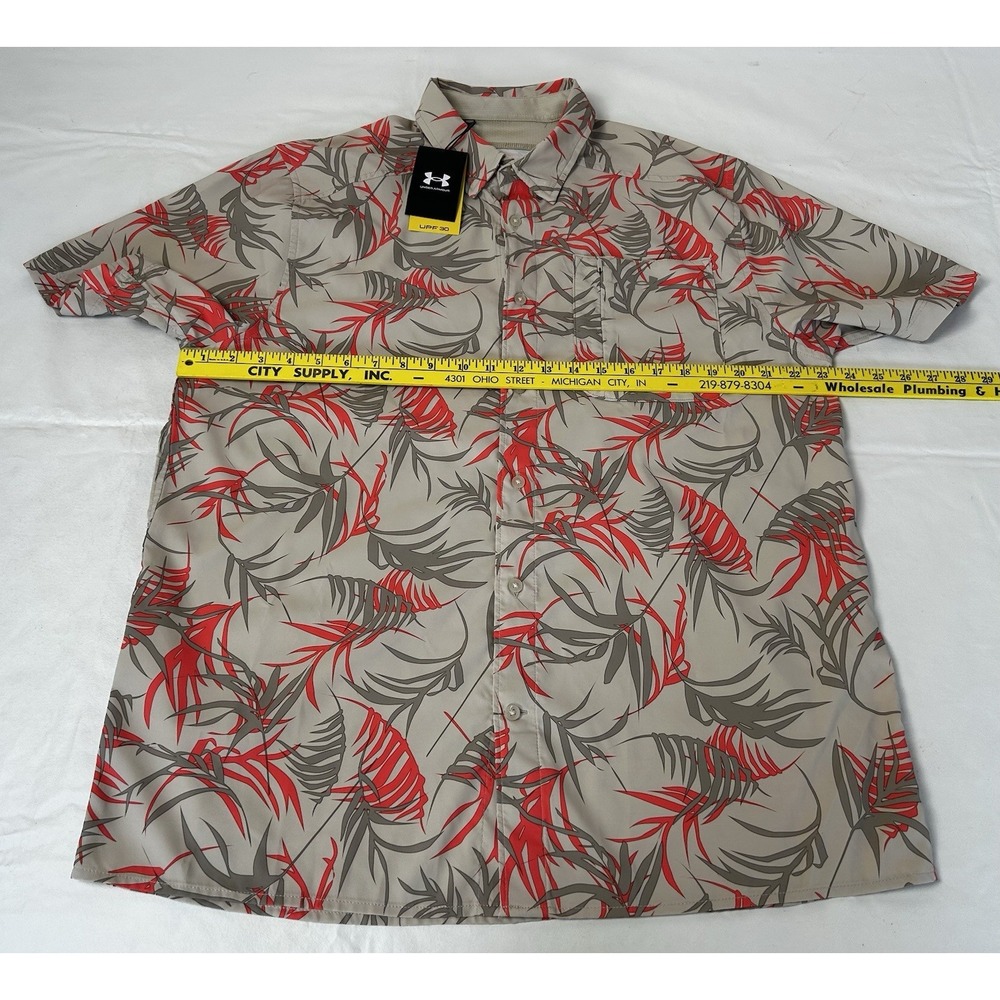 NWT Under Armour UA 1376577 Men's XL UPF 30 Dockside Button Down Shirt Coho - Picture 4 of 6